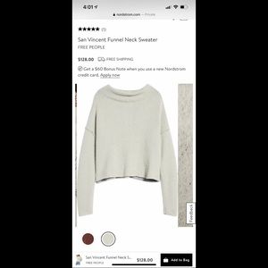 Brand new Free People cropped sweater